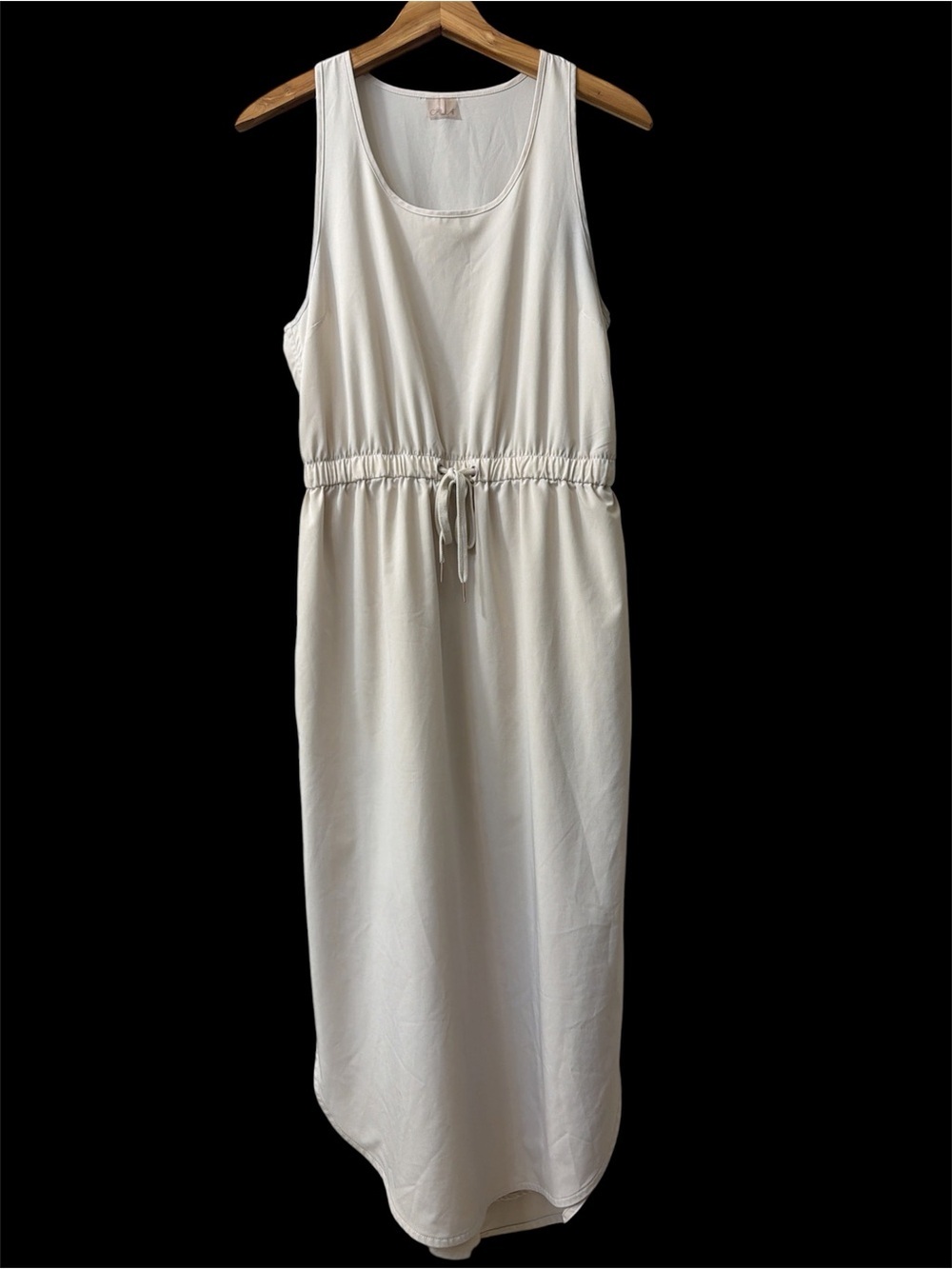 NWOT CALIA by Carrie Underwood Sleeveless Drawstring Midi Dress in Birch Medium - Picture 2 of 8